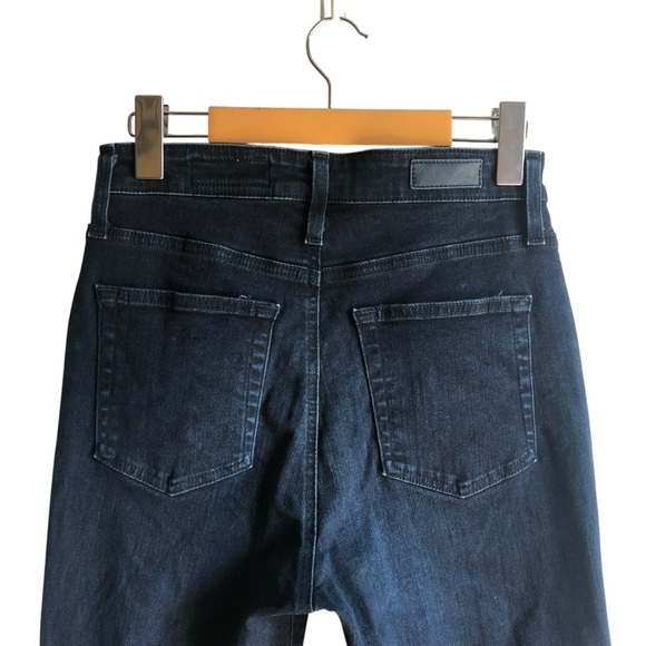 AG The Mila Ankle Sz 27 Super High Rise Skinny Frayed Crop Hem Dark Indigo Wash - Picture 6 of 16